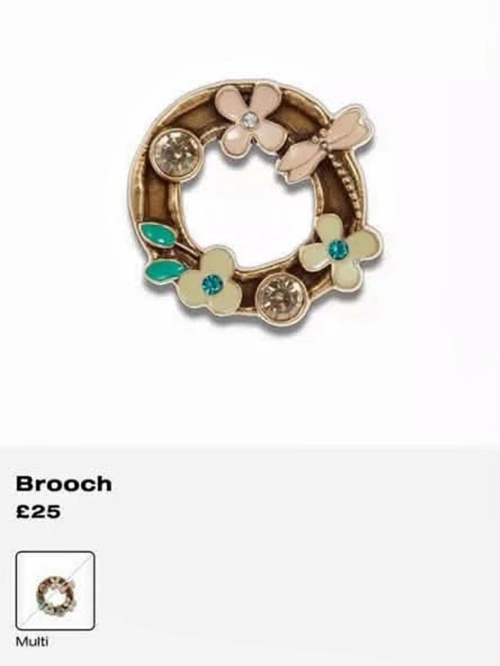Coach Floral and Dragonfly Wreath Bag Charm (RARE VINTAGE JEWELRY COLLECTION)
